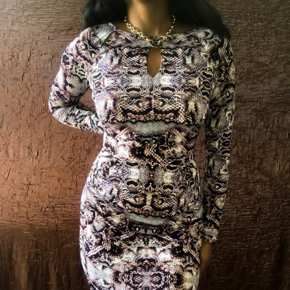 Jennifer Lopez Mobwife Leopard Animal Print Midlength Dress